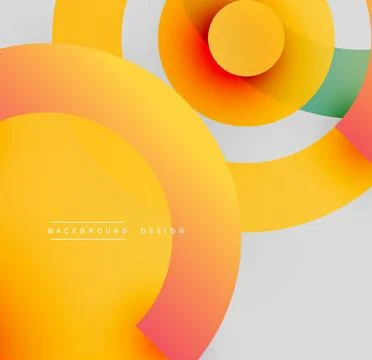Abstract circles overlap, creating vibrant gradients. Warm colors dominate 库存插图