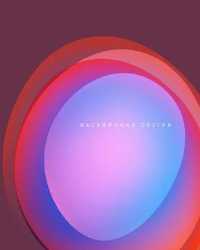 Abstract circles overlap, creating vibrant color gradients. Purple, red, blue 스톡 일러스트