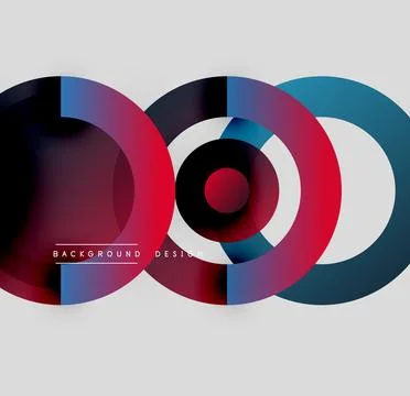 Abstract circles overlap, creating vibrant color gradients. Modern design Stockillustratie