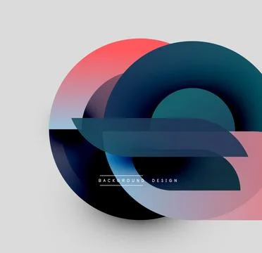 Abstract circles overlap, creating vibrant color gradients. Modern design 스톡 일러스트