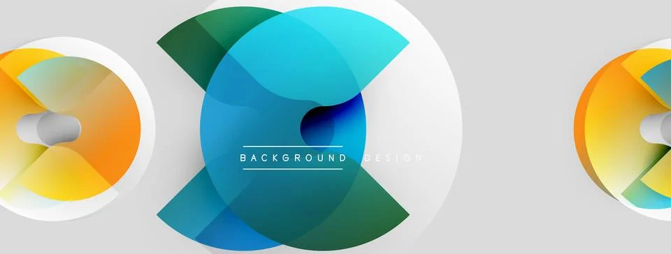 Abstract circles overlap, creating vibrant color gradients. Modern design 스톡 일러스트