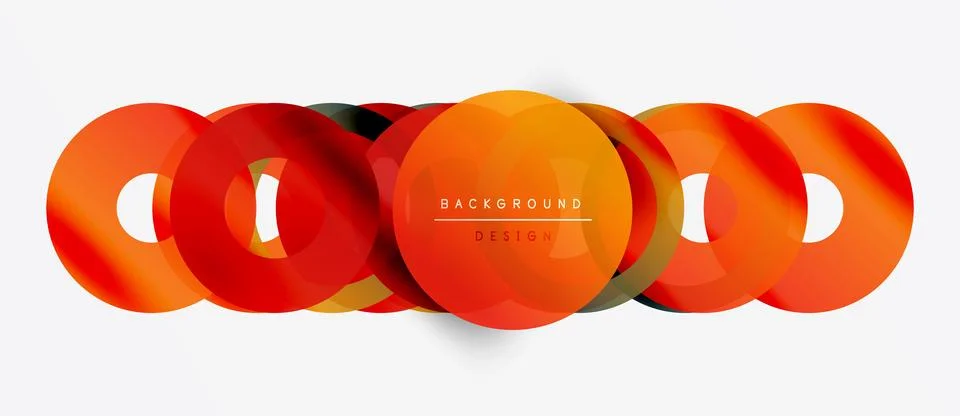 Abstract circles overlap, creating vibrant orange hues. Modern design elements Illustrazione stock