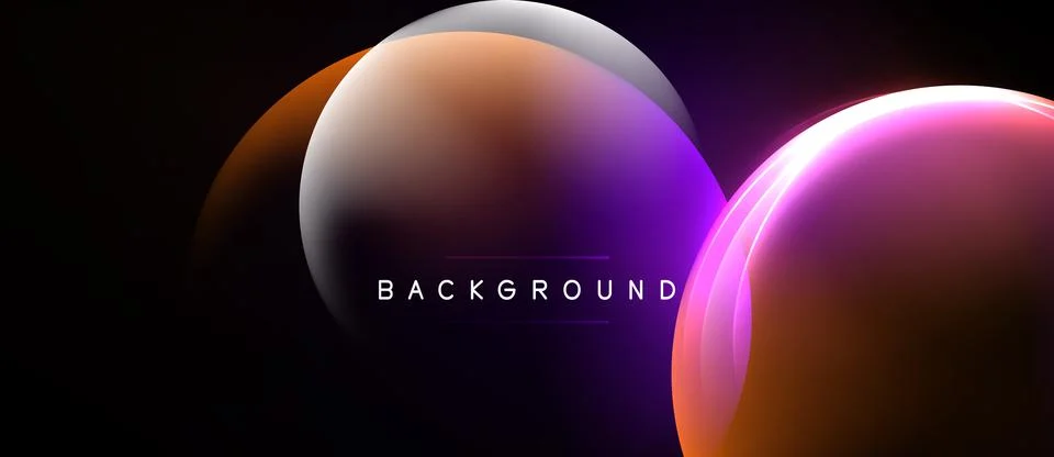 Abstract circles overlap, creating vibrant gradients. Purple, orange hues Illustrazione stock