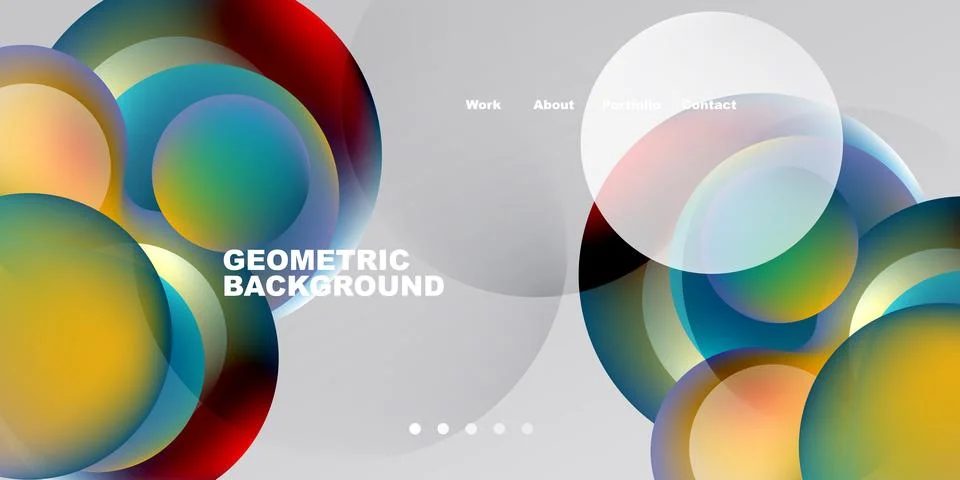 Abstract circles overlap, creating vibrant color blends. Minimalist design wi Stockillustratie