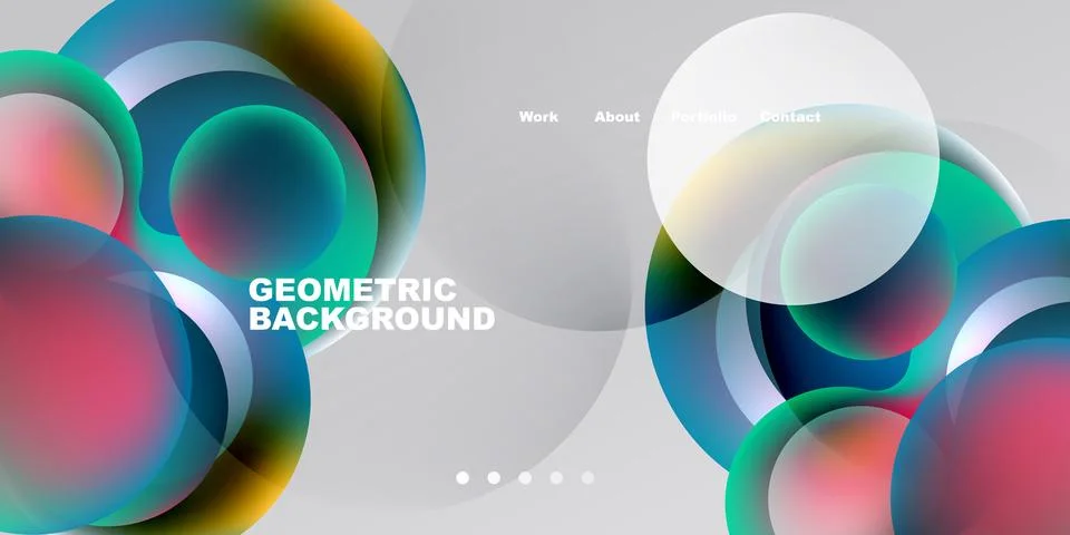 Abstract circles overlap, creating vibrant color gradients. Minimalist design Illustrazione stock
