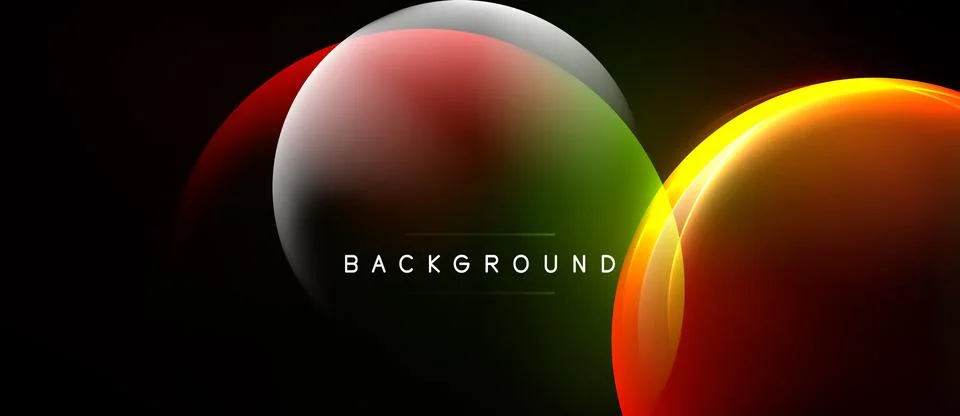 Abstract circles overlap, creating vibrant color blends. Dark background 스톡 일러스트