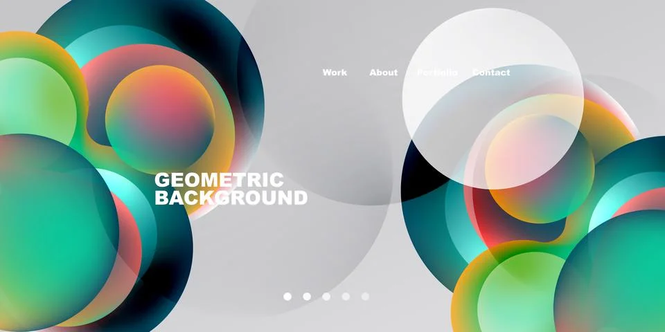 Abstract circles overlap, creating vibrant color gradients. Minimalist design Stock Illustration