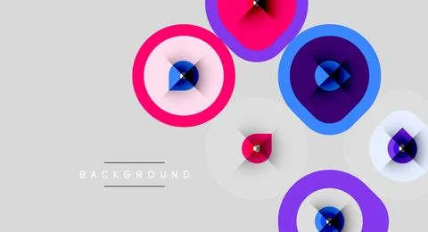 Abstract circles overlap, creating vibrant gradients. Modern design, geometri Stock Illustration