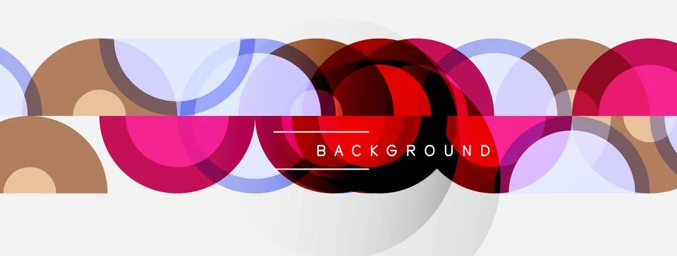 Abstract circles overlap, creating vibrant pattern. Text reads background w.. 库存插图