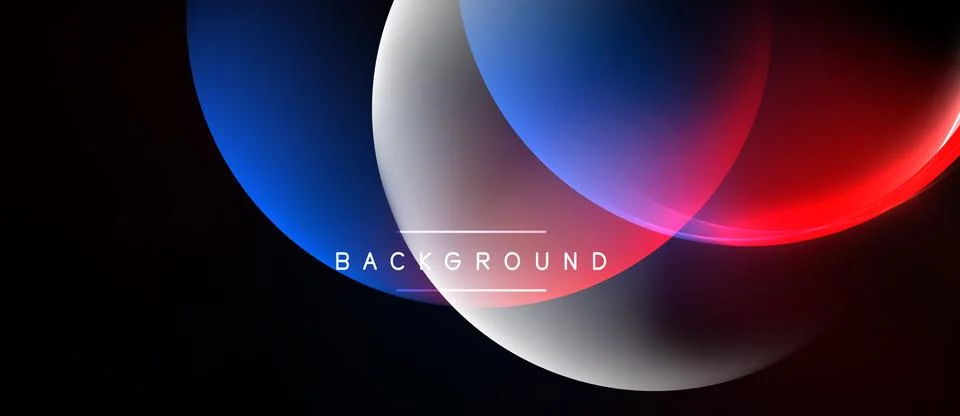 Abstract circles overlap, creating vibrant color gradients. Background featur Stock Illustration