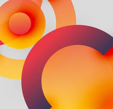 Abstract circles overlap, creating warm color gradients. Orange, red hues Stock Illustration