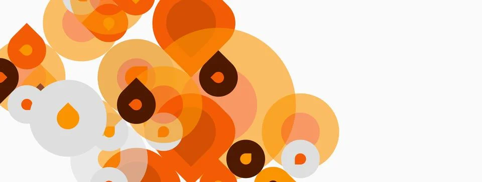 Abstract circles overlap, creating warm orange tones. Minimalist design, simp Illustrazione stock