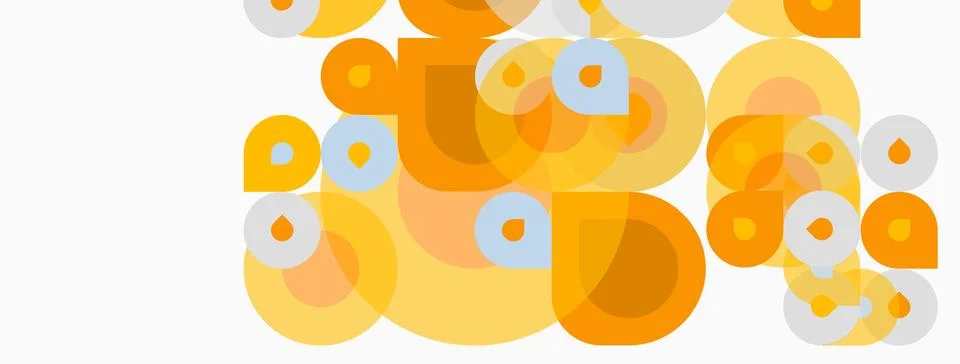 Abstract circles overlap, creating warm color palette. Soft hues suggest mode Illustrazione stock