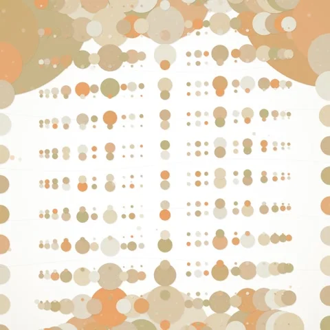 Abstract Circles Pattern Animation - Warm Colors, Bokeh Effect, Digital Art Stock Footage 347810333