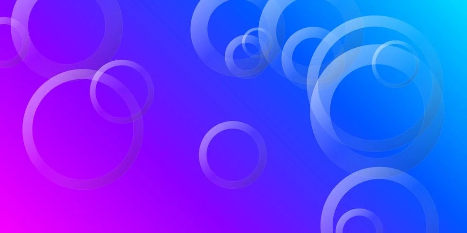 Abstract circles pattern on blue and purple gradient background Stock-Illustration