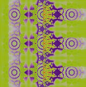 Abstract circles pattern bright green purple yellow Stock Illustration