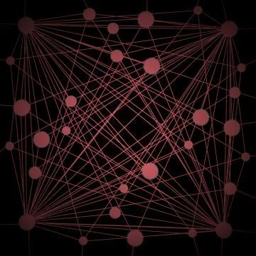 Abstract circles pattern with lines red brown black centered Stock Illustration