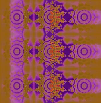 Abstract circles pattern ocher brown violet purple Stock Illustration