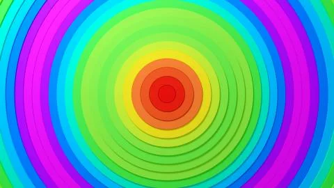 Abstract circles pattern with offset effect and smooth rainbow gradient. Anim Illustrazione stock