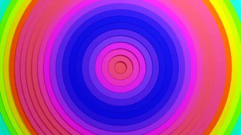 Abstract circles pattern with offset effect and smooth rainbow gradient. Anim Stock Illustration