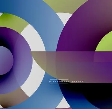 Abstract circles, rectangles overlap. Vibrant colors create dynamic composition. 스톡 일러스트