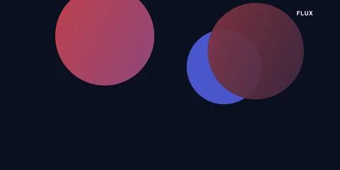 Abstract circles with red and blue gradient on dark background Stock Illustration