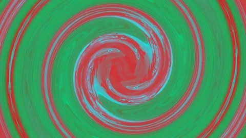 Abstract Circles Rotate Into Hypnotic Dance In Red And Green Colors Stock Footage 90546655