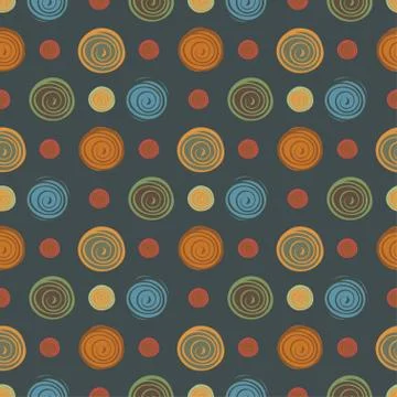 Abstract circles seamless pattern background Illustrazione stock