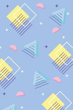Abstract circles shape collage memphis 80s 90s style abstract background Stock Illustration