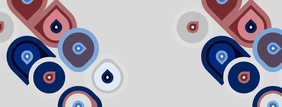 Abstract circles, shapes overlap. Soft colors create modern pattern. Minimali Illustrazione stock