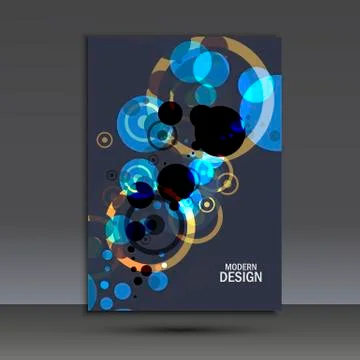 Abstract circles on simple background. Vector brochure template Stock Illustration