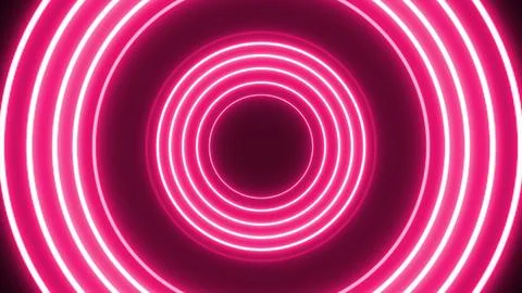 Abstract Circles Technology Neon Light Award VJ Loop Background Stock Illustration