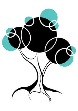 Abstract circles tree, vector illustration Stock Illustration