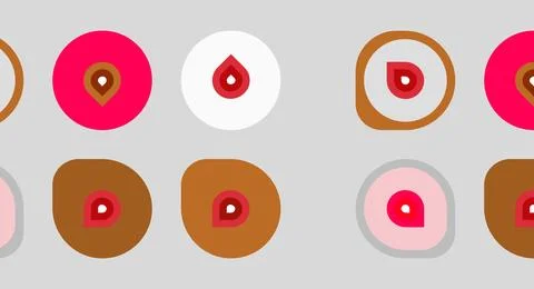 Abstract circles, varying shades, nested shapes. Minimalist design, flat Illustrazione stock