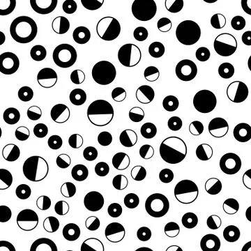 Abstract circles vector seamless pattern on white Stock Illustration