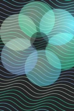 Abstract Circles on Wave Pattern Stockfoto's