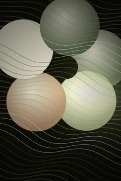 Abstract Circles on Waves Stock Illustration