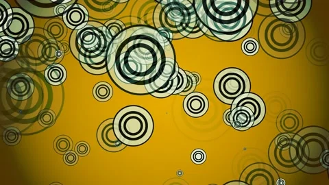 Abstract circles on a yellow background Stock Footage 208454968