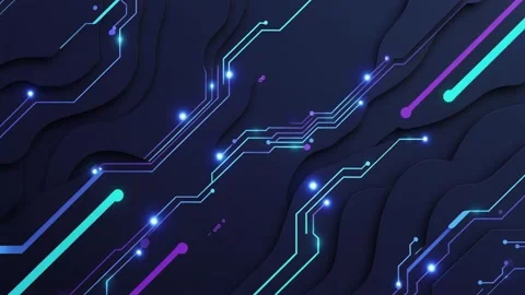 Abstract circuit background with glowing digital data pathways 스톡 동영상 342094462