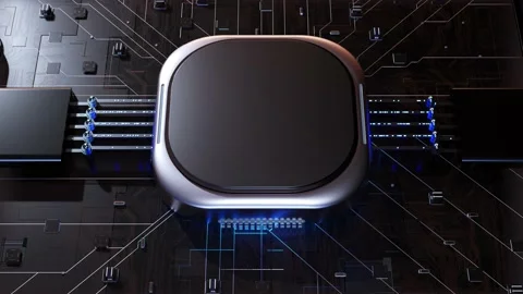 Abstract circuit board animation. CPU Mock-Up. Can be used text input or banner  Video stock 232112549