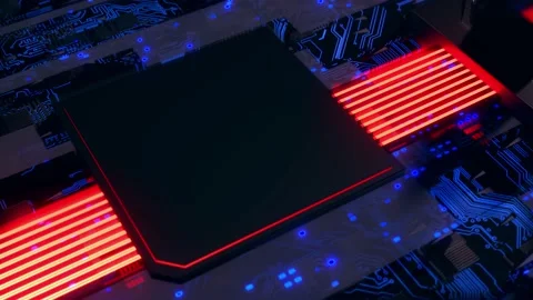 Abstract circuit board animation selective focus.  Stock Footage 227975910