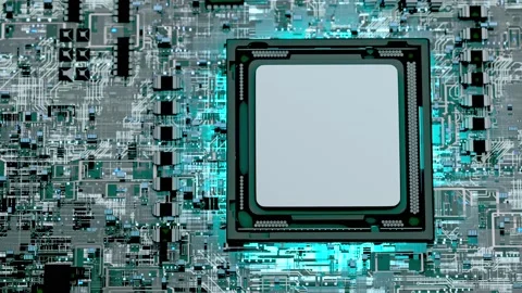 Abstract circuit board animation selective focus and Alpha Channel. Stock Footage 232112535