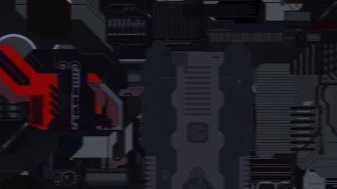 Abstract circuit board background. Seamless looping Stock Footage 129081380