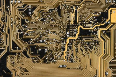 Abstract circuit board dark background Foto stock