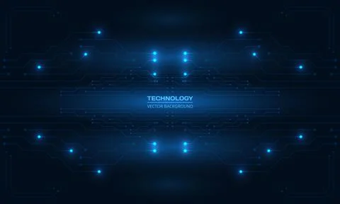 Abstract circuit board digital technology futuristic dark blue concept Stock Illustration