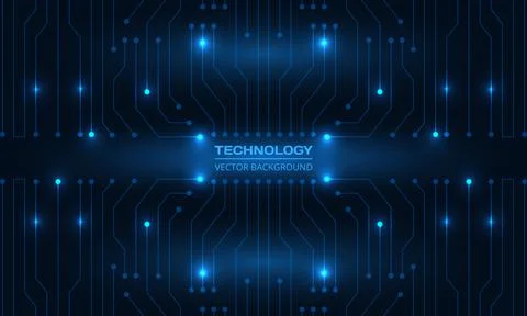 Abstract circuit board digital technology futuristic dark blue concept Stock Illustration