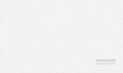 Abstract circuit board digital technology futuristic white concept background Illustrazione stock
