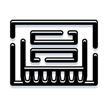 Abstract circuit board graphic symbol with connections Illustrazione stock