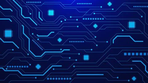 Abstract circuit board with IC integrated circuit 스톡 일러스트