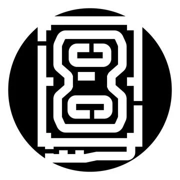 Abstract circuit board icon with geometric design Stock Illustration
